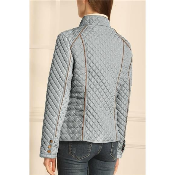 Women's Diamond Quilted Lightweight Puffer Jacket Spring and Winter Padded Coat - Picture 4 of 7